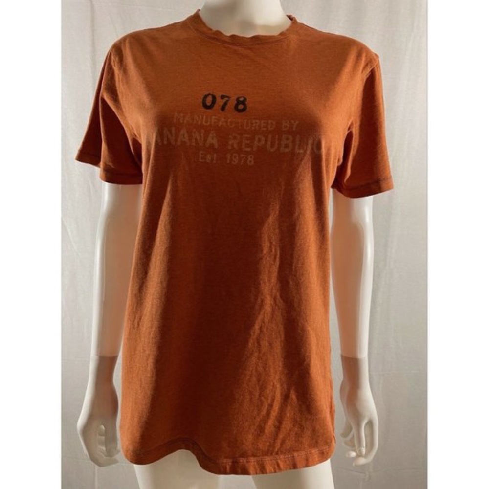 Banana Republic Women's Top Shirt Orange Logo S